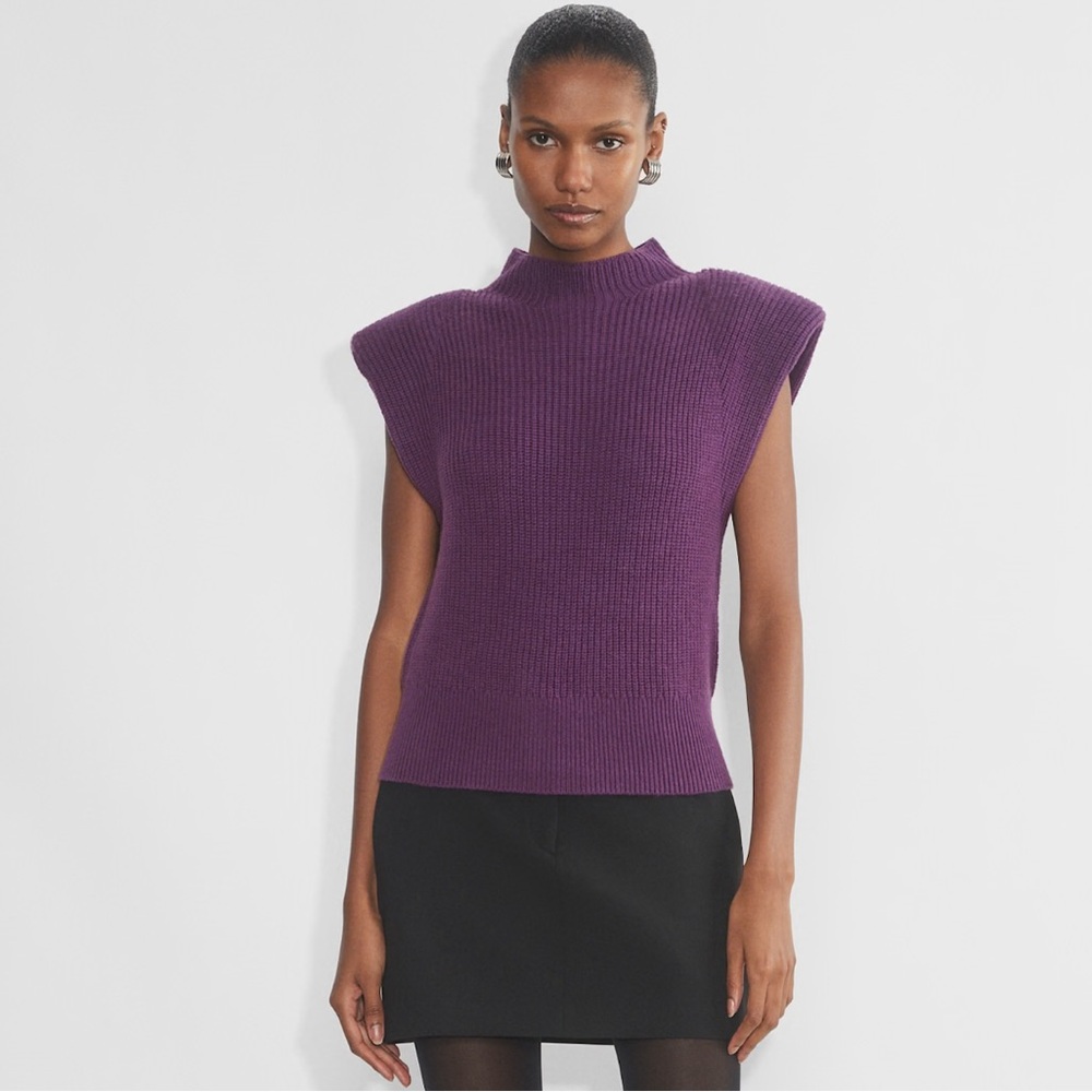 Babaton Purple Cowl Neck Sweater